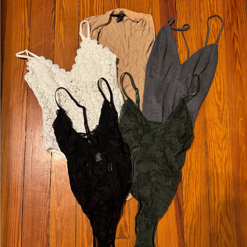 Bodysuits Bundle - Black, White, Green, Gray, Gold